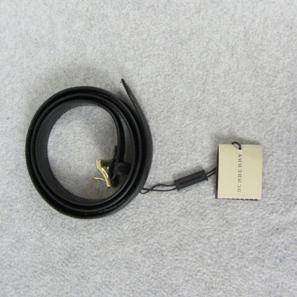 Womens Burberry Black Leather Belt